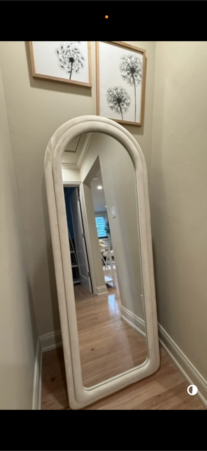 Arched Floor Mirror with White Frame - photo 2