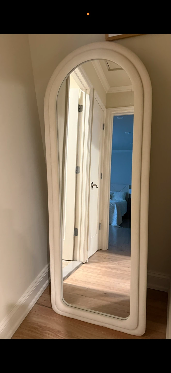 Arched Floor Mirror with White Frame - photo 4