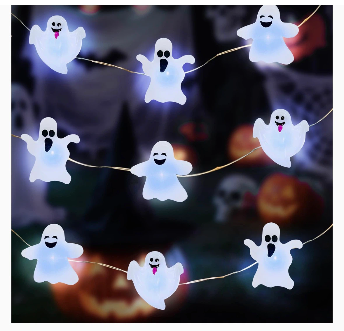Halloween LED Ghost String Lights