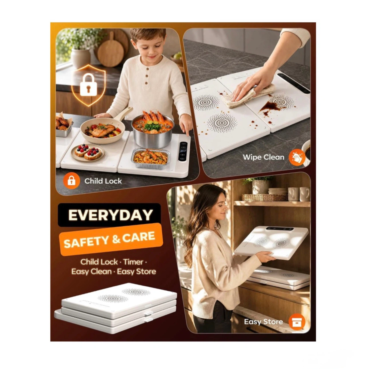 Brand new Electric Warming Tray,3‑in‑1 Food Warmer - photo 5
