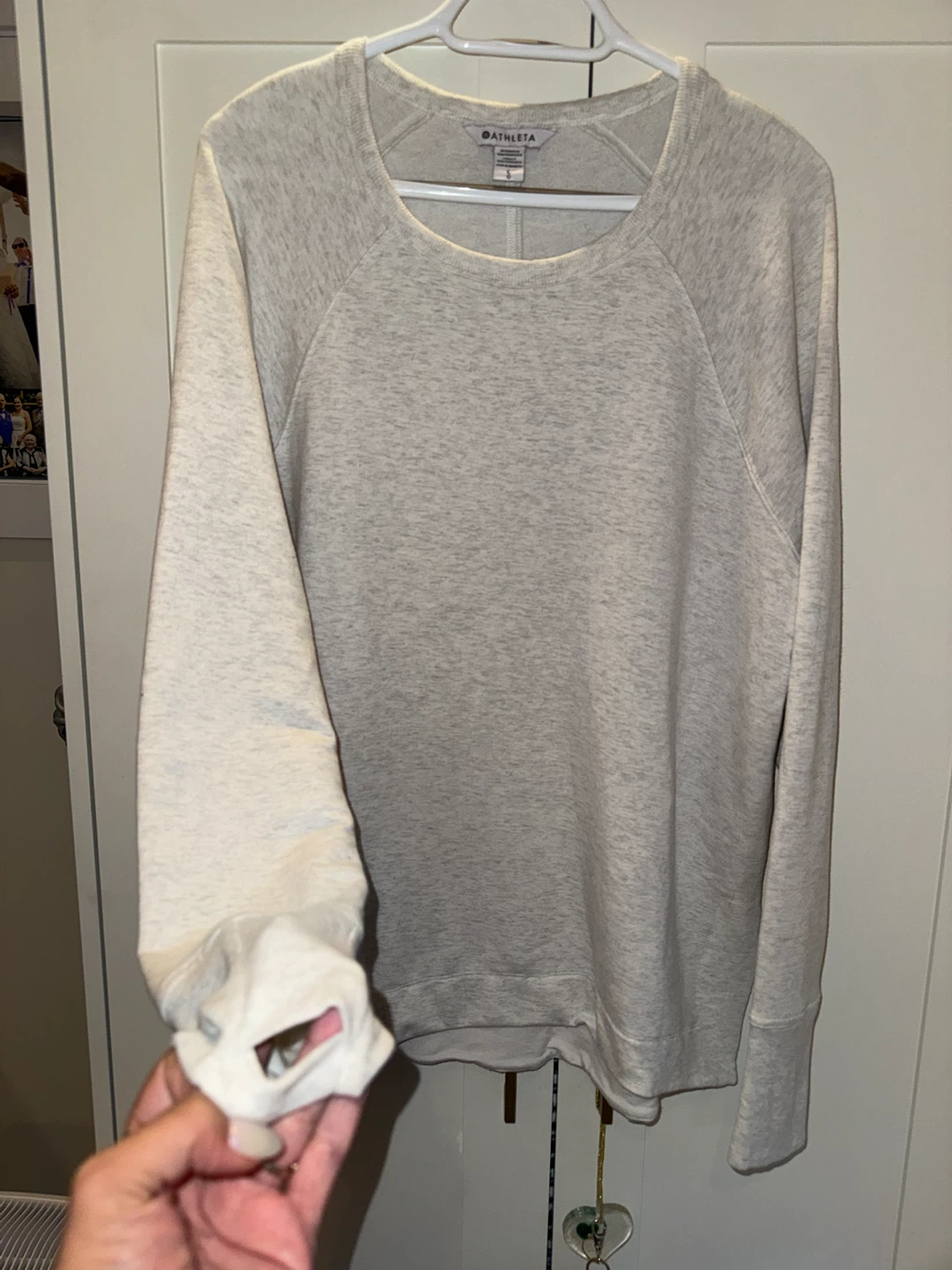 Athleta Light Grey Crewneck Sweater - photo 2