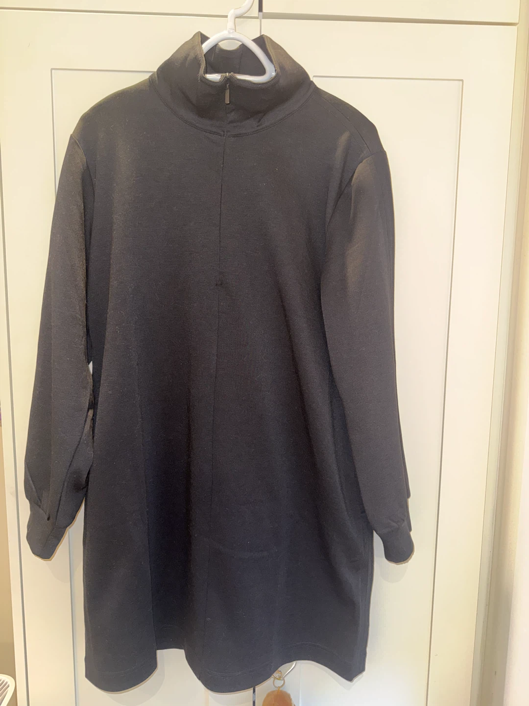Athleta Black Half-Zip Sweatshirt Dress