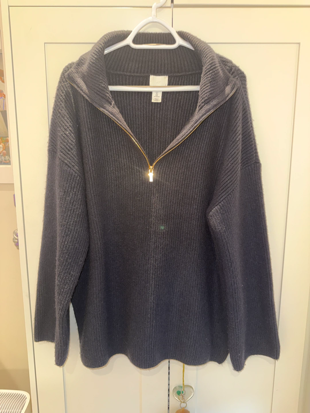 H&M Navy Blue Half-Zip Sweater - photo 2