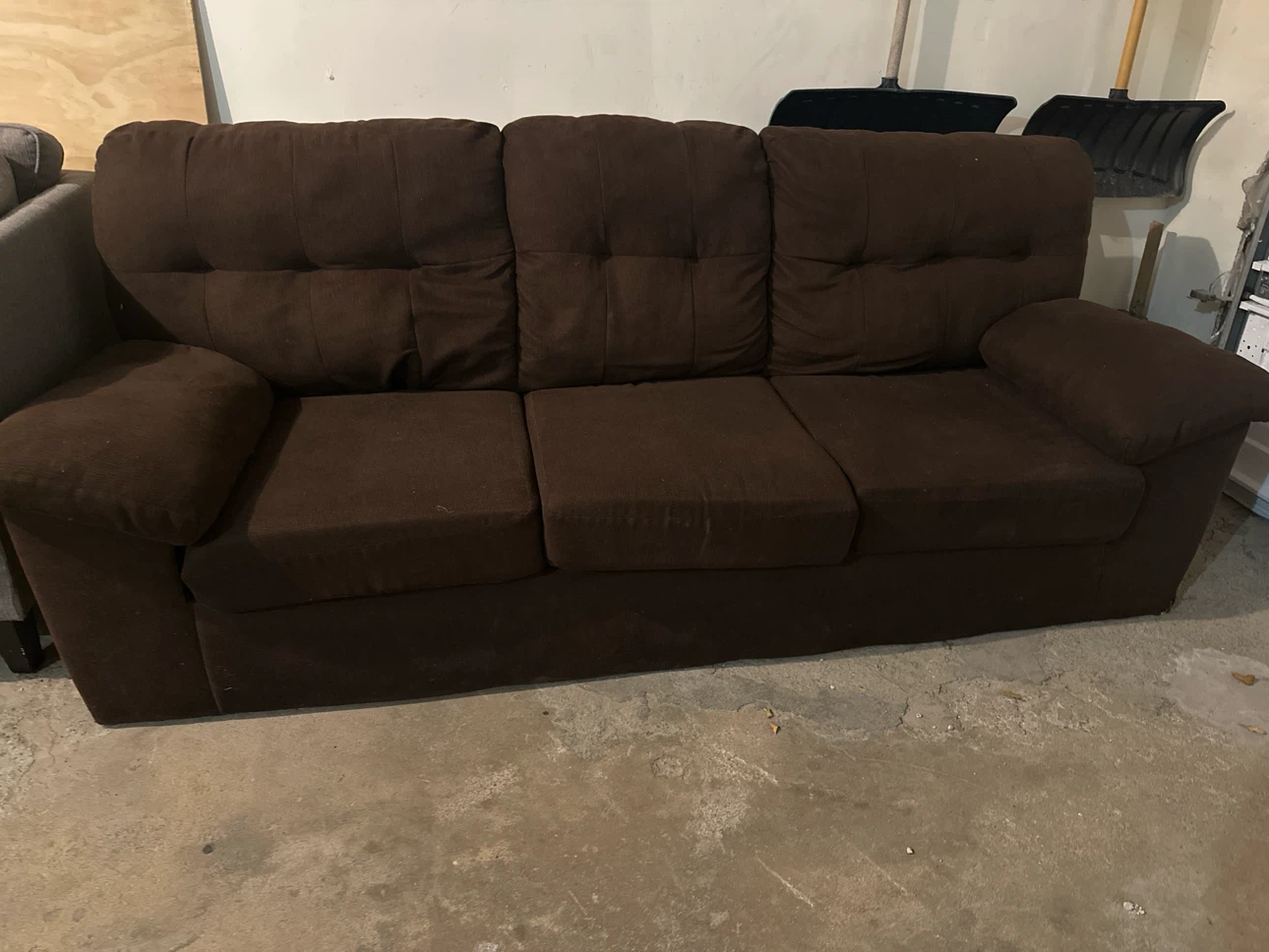 Brown Three-Seater Sofa