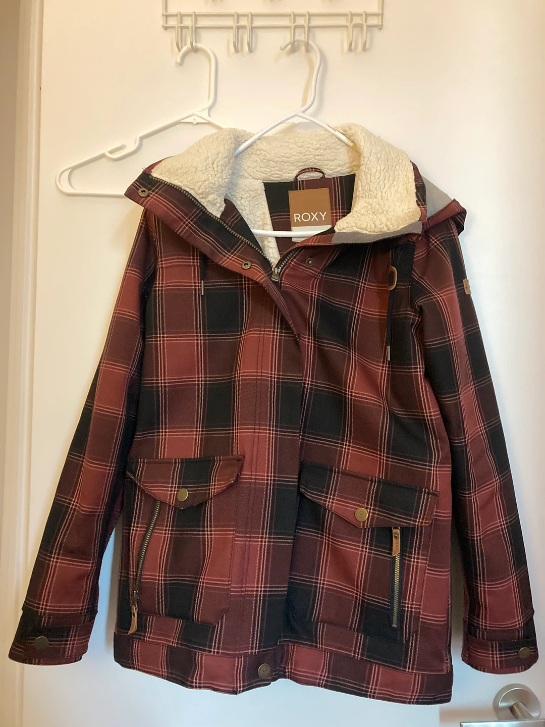 Roxy Plaid buffalo check ski snowboard Winter Jacket