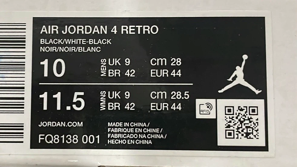 Air Jordan 4 Retro Black White - photo 5