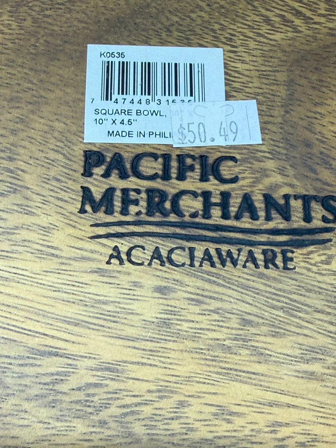 Pacific Merchants Acaciaware Square Bowl - photo 3