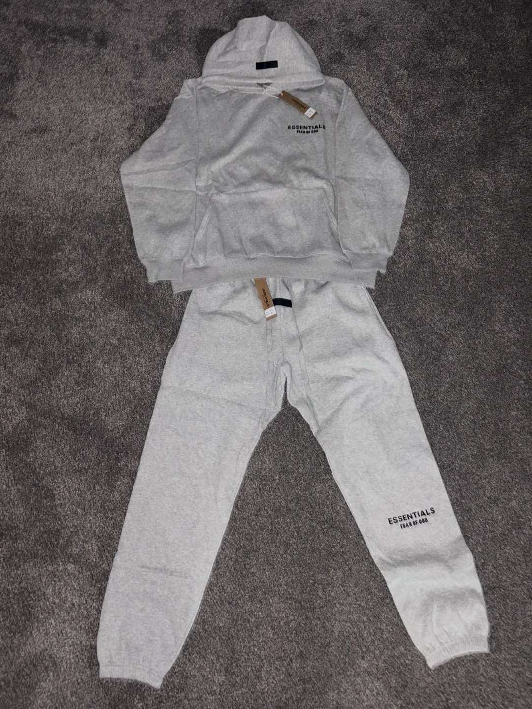 Essentials Fear of God Grey Hoodie and Sweatpants Set