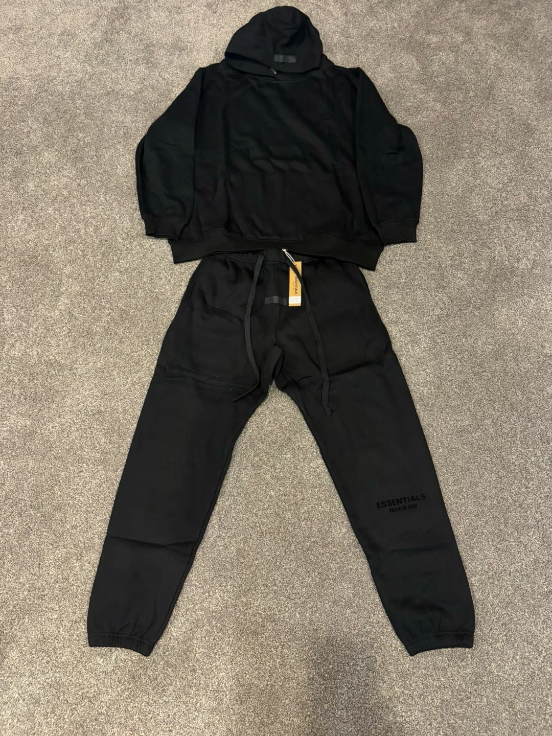 Essentials Fear of God Black Hoodie and Sweatpants Set