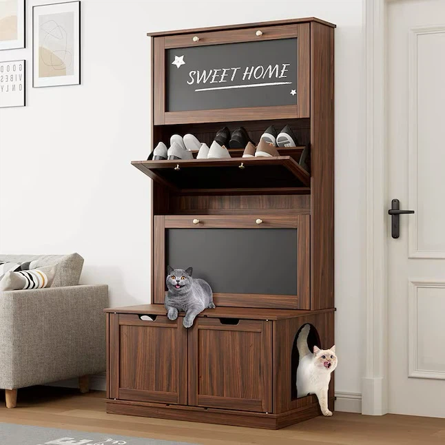 3-Tier Shoe Cabinet, Bench and Cat Litter Enclosure - photo 5