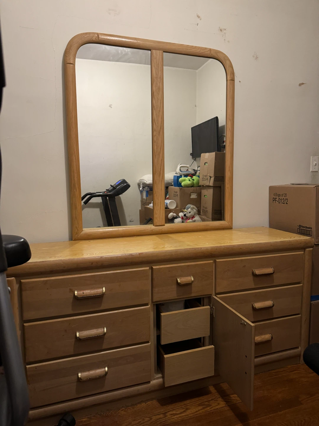 Wooden Dresser with Mirror