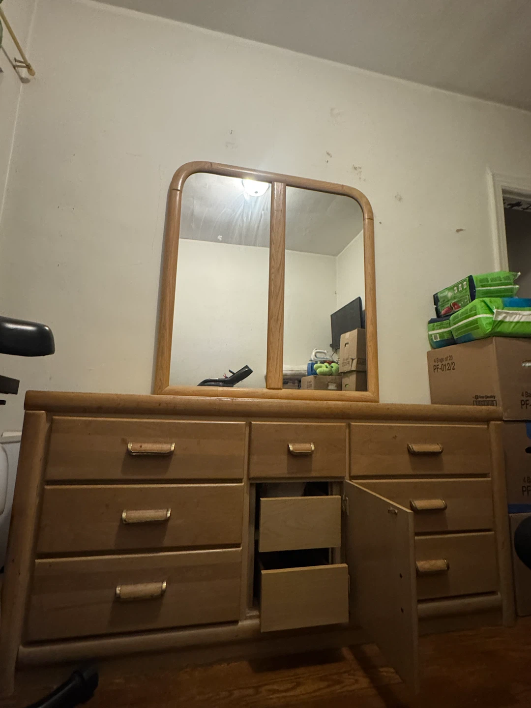Wooden Dresser with Mirror - photo 2