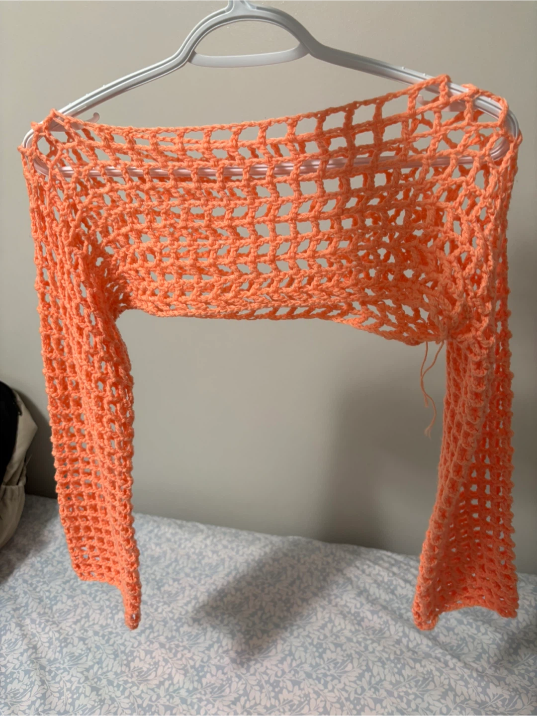 Orange Crochet Shrug