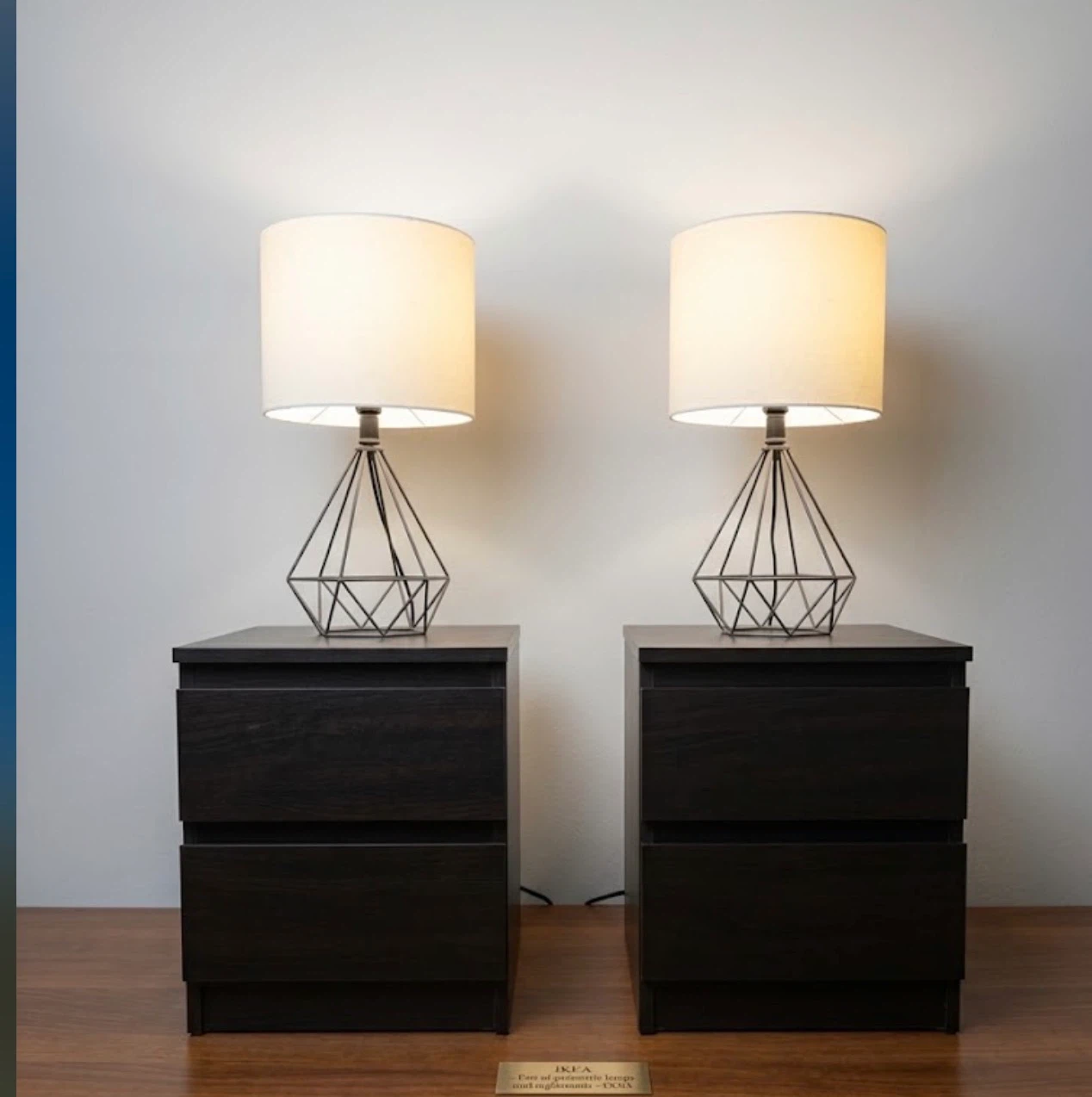 2 nightstand and lamp sets