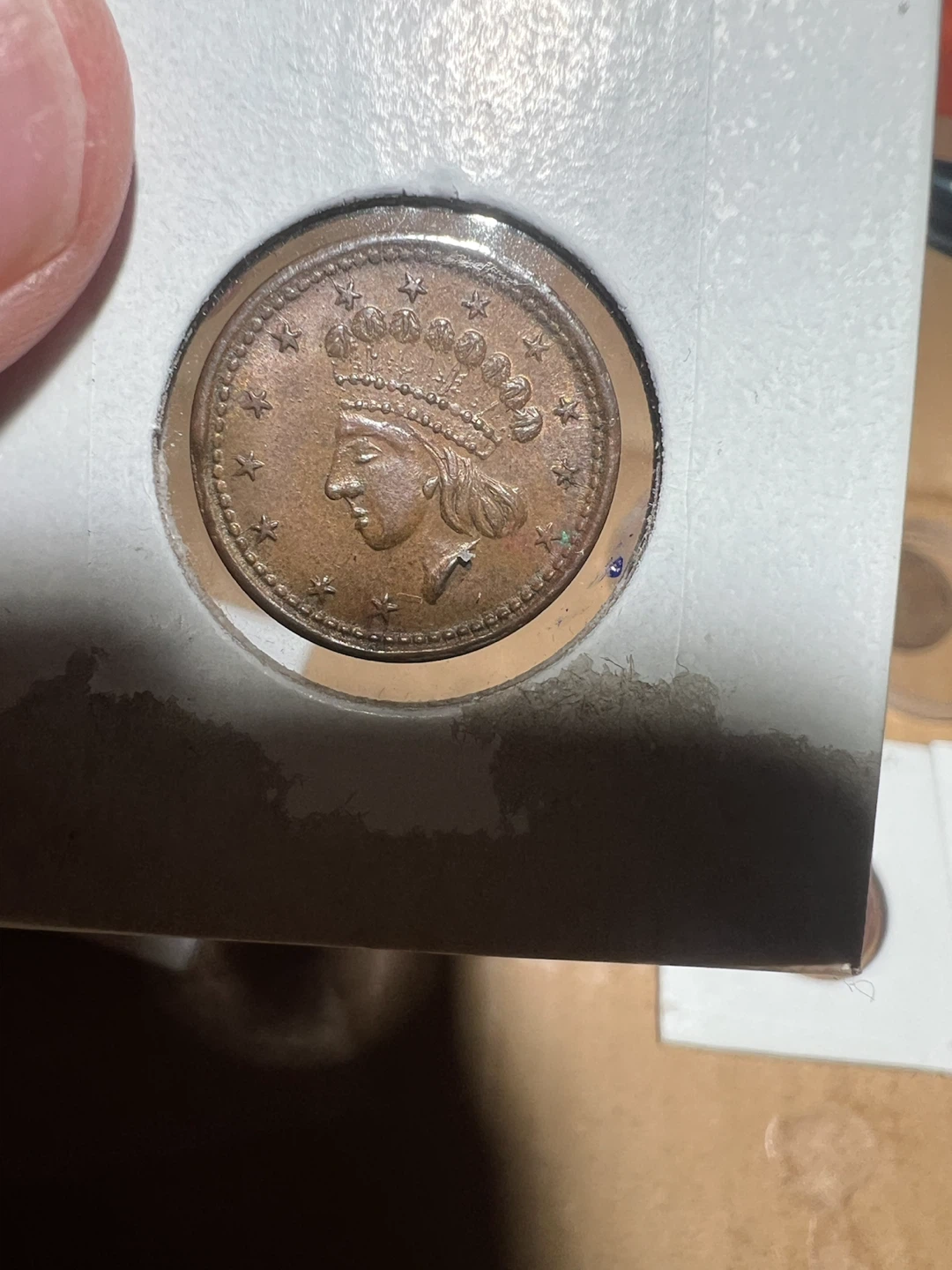 Civil war 1864 Union For Ever indian princes token