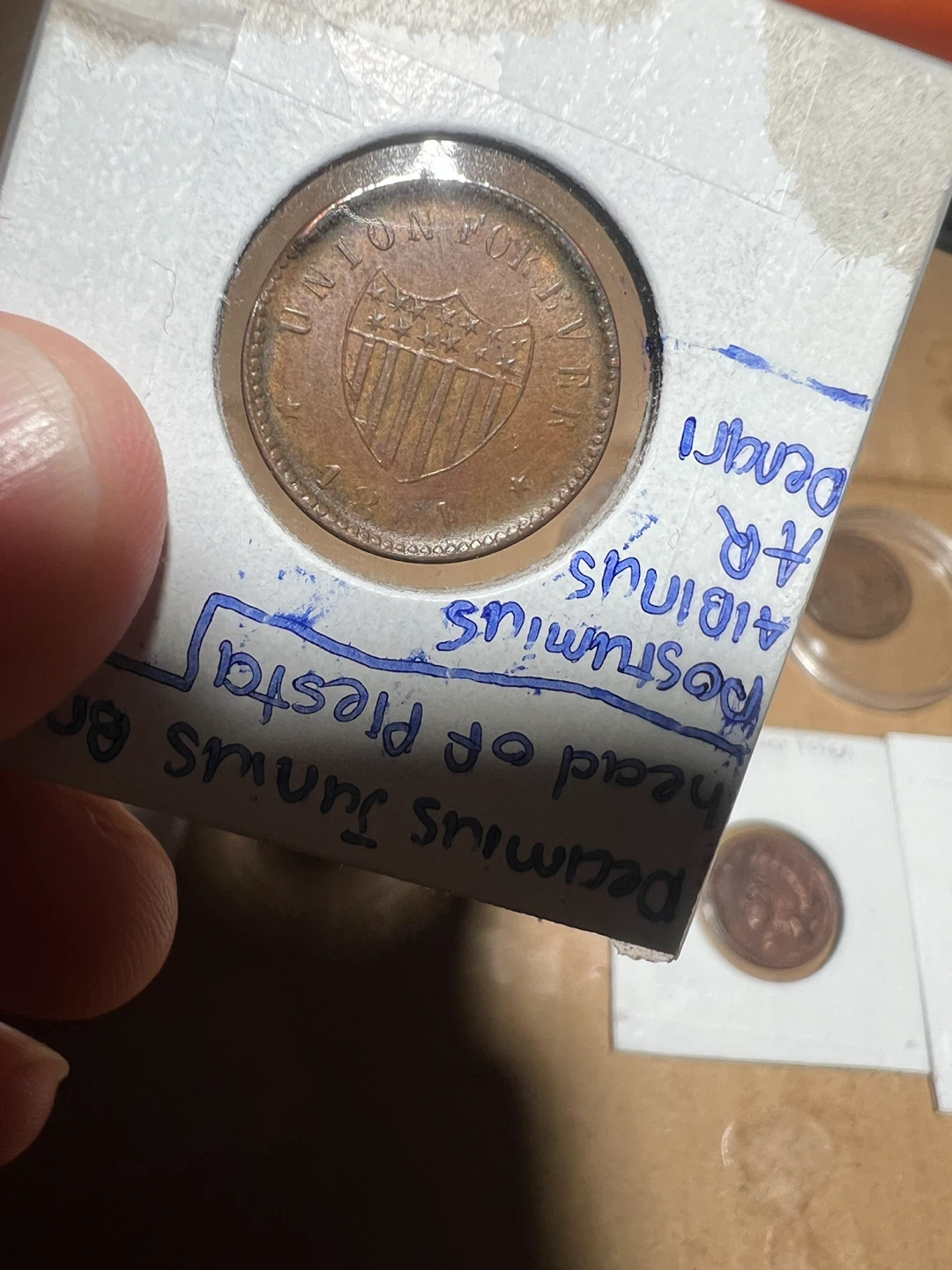 Civil war 1864 Union For Ever indian princes token - photo 2