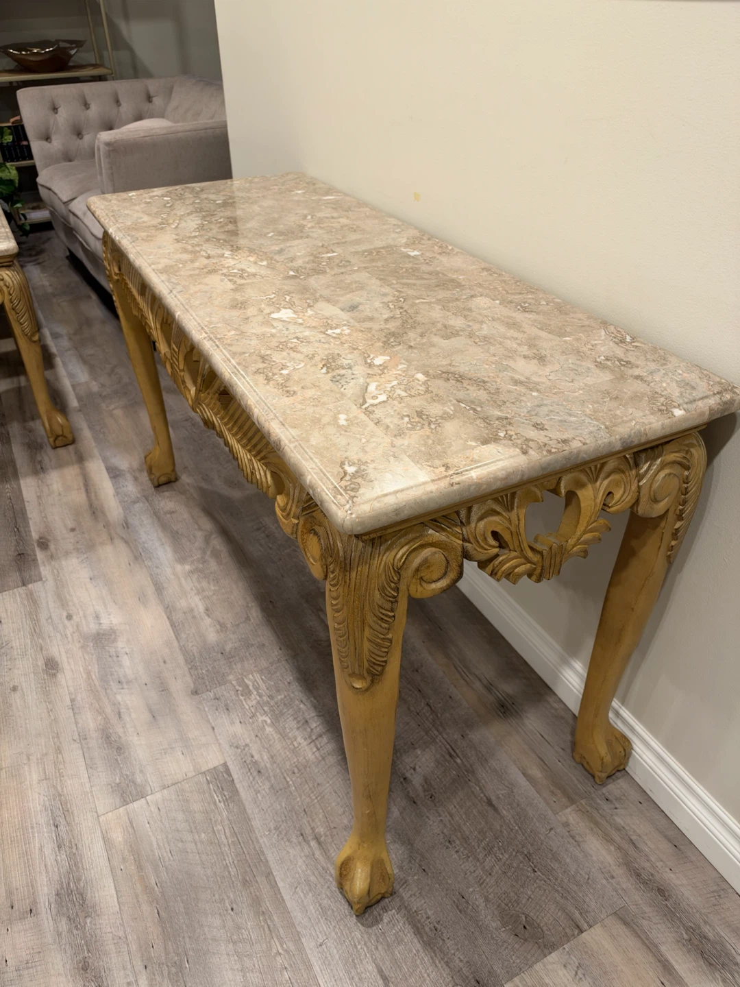 Marble top Console and end tables - photo 2