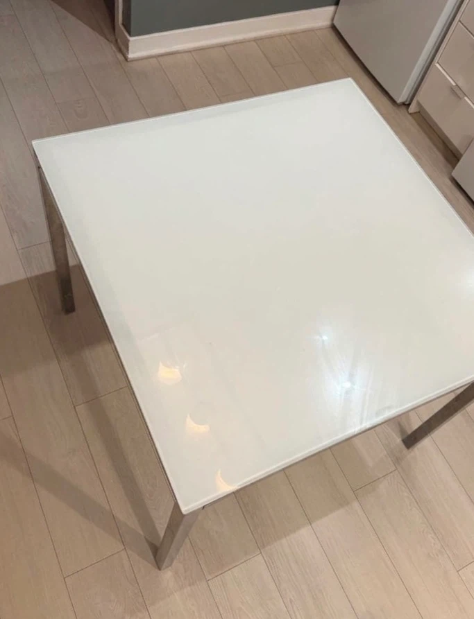 White Glass Top Dining Table - photo 3