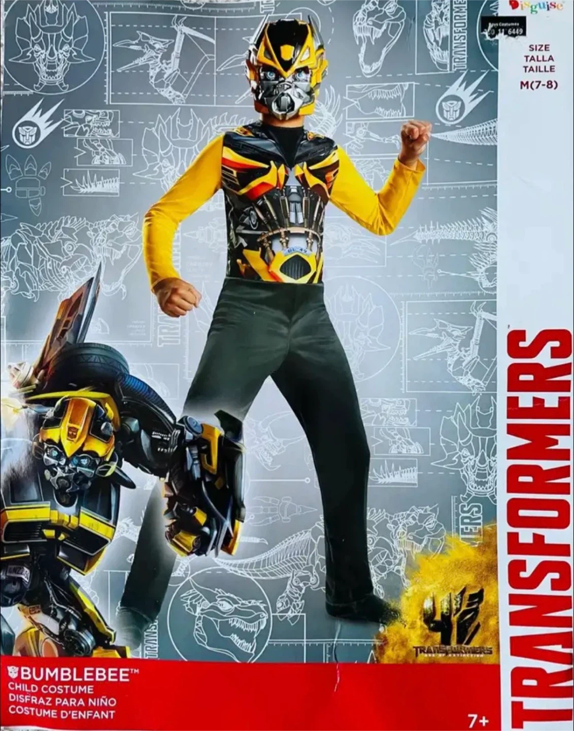 Disguise Transformers Bumblebee Child Costume Size M 7-8