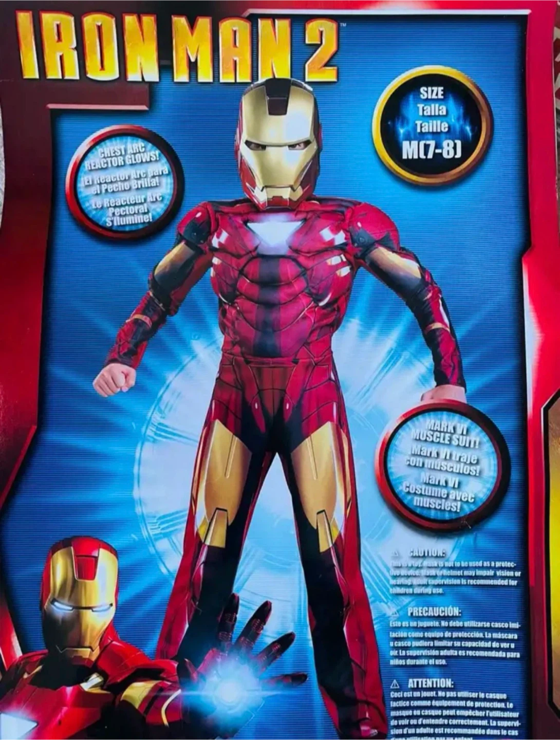 Iron Man 2 Mark VI Muscle Costume Size M(7-8)