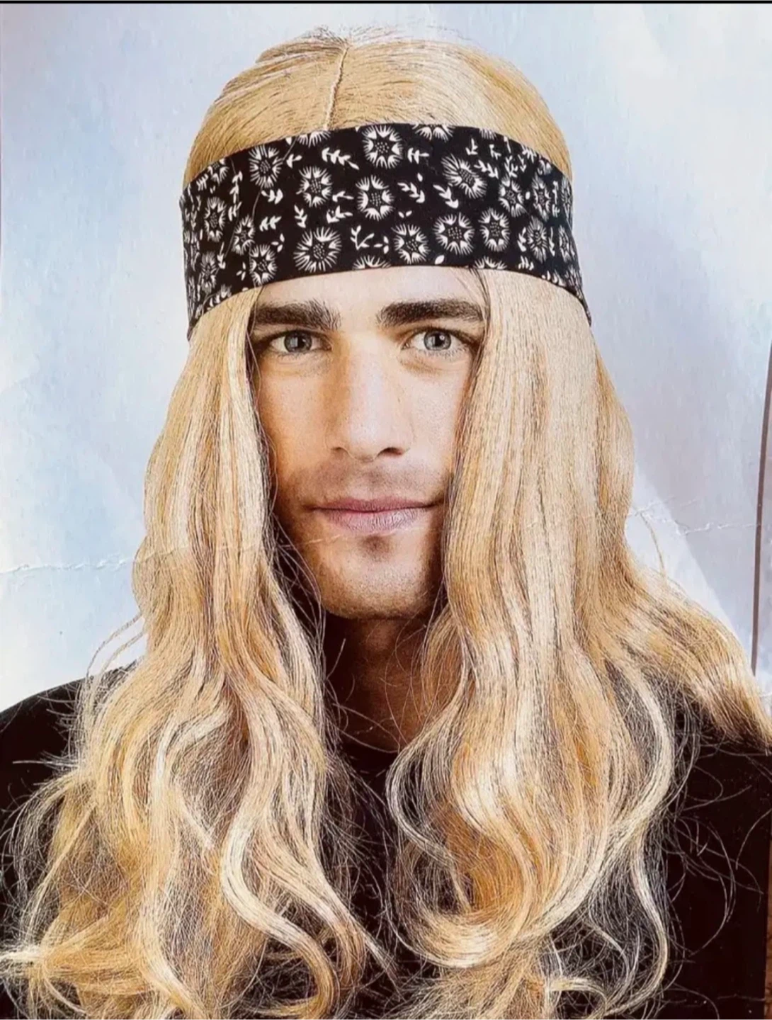 Long Blonde Hippie Wig