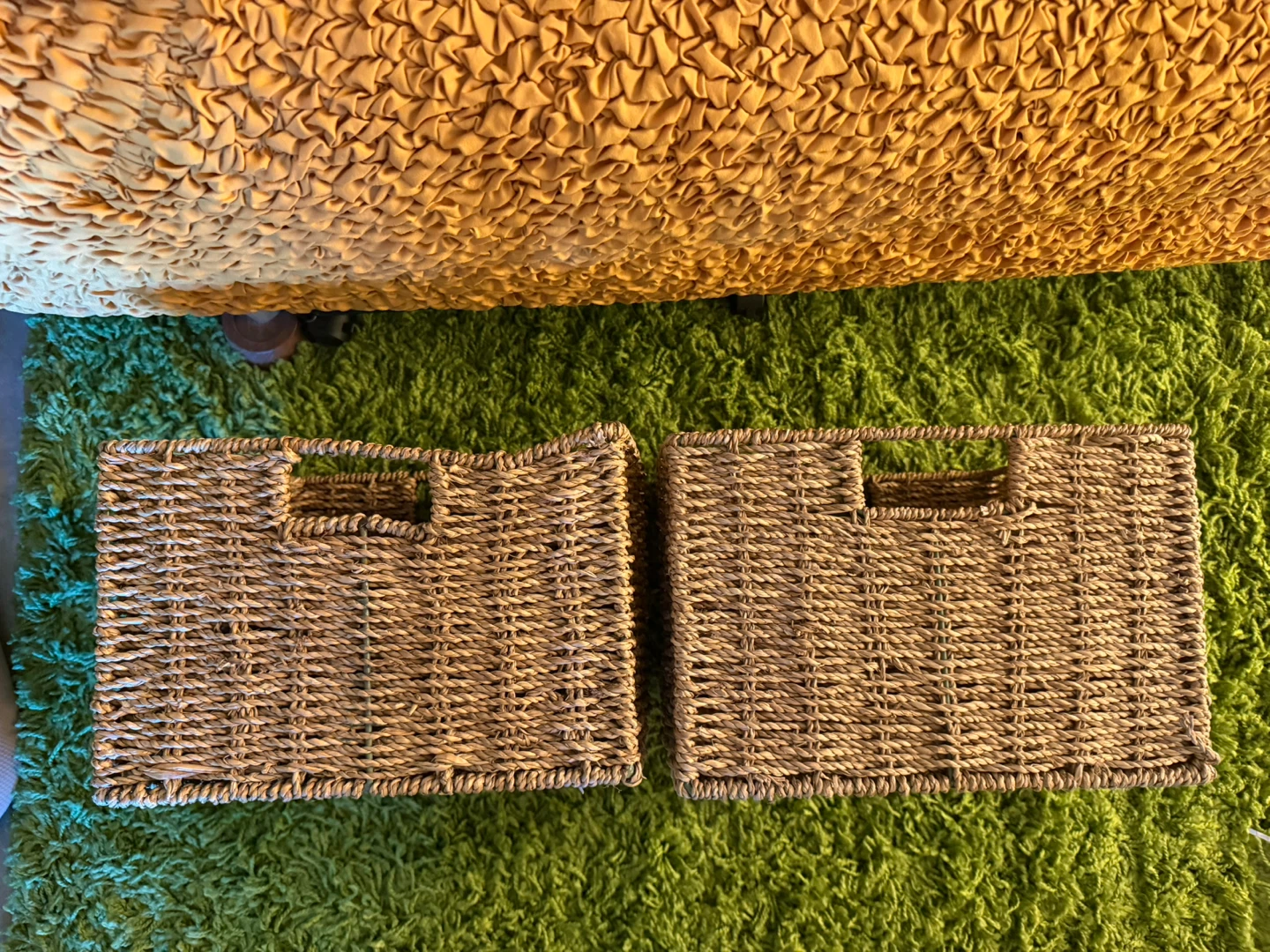 Two Woven Storage Baskets