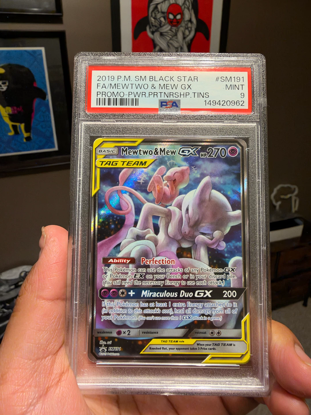 PSA 9 Mewtwo & Mew GX SM191 Pokémon Card