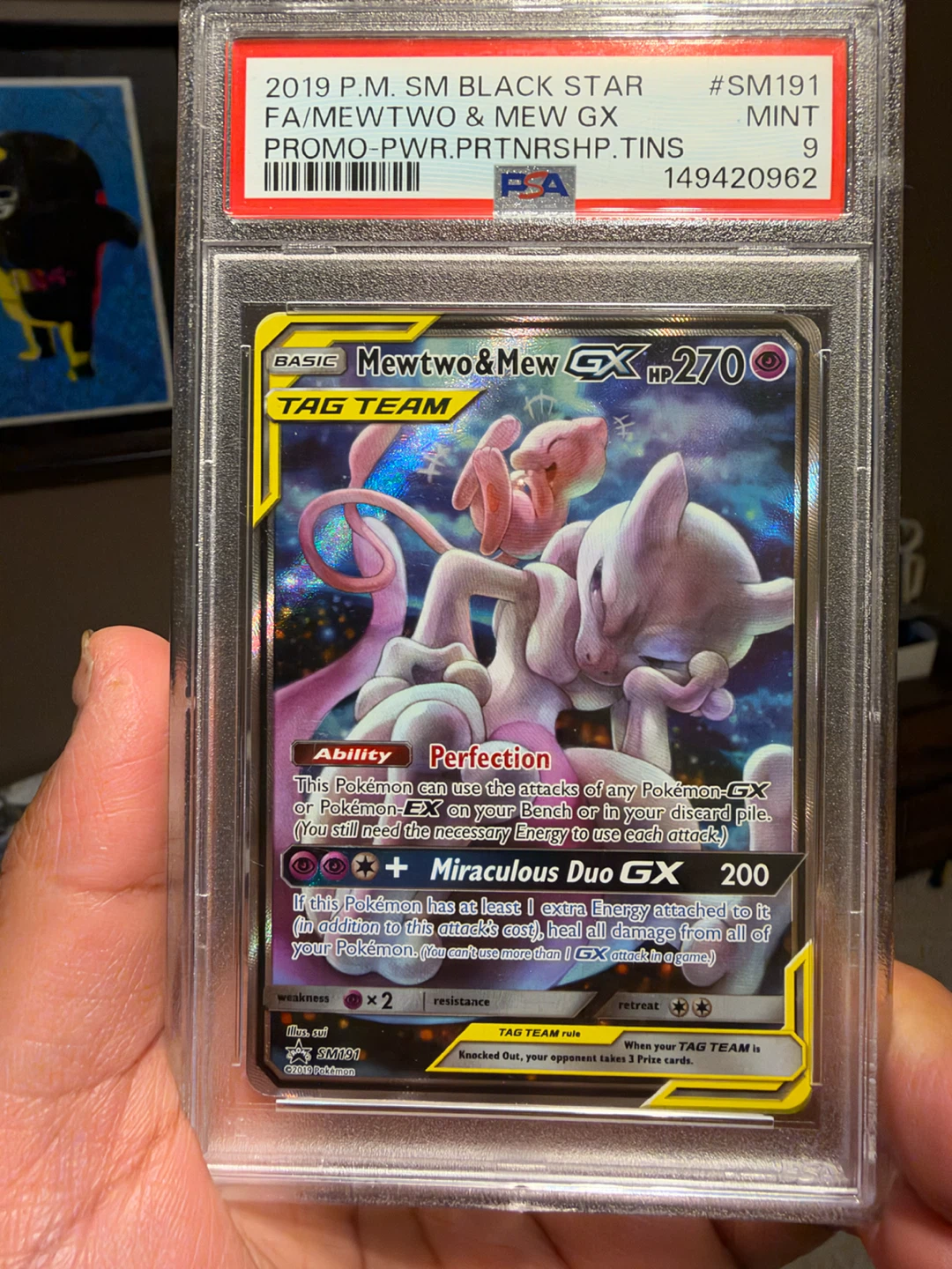 PSA 9 Mewtwo & Mew GX SM191 Pokémon Card - photo 3