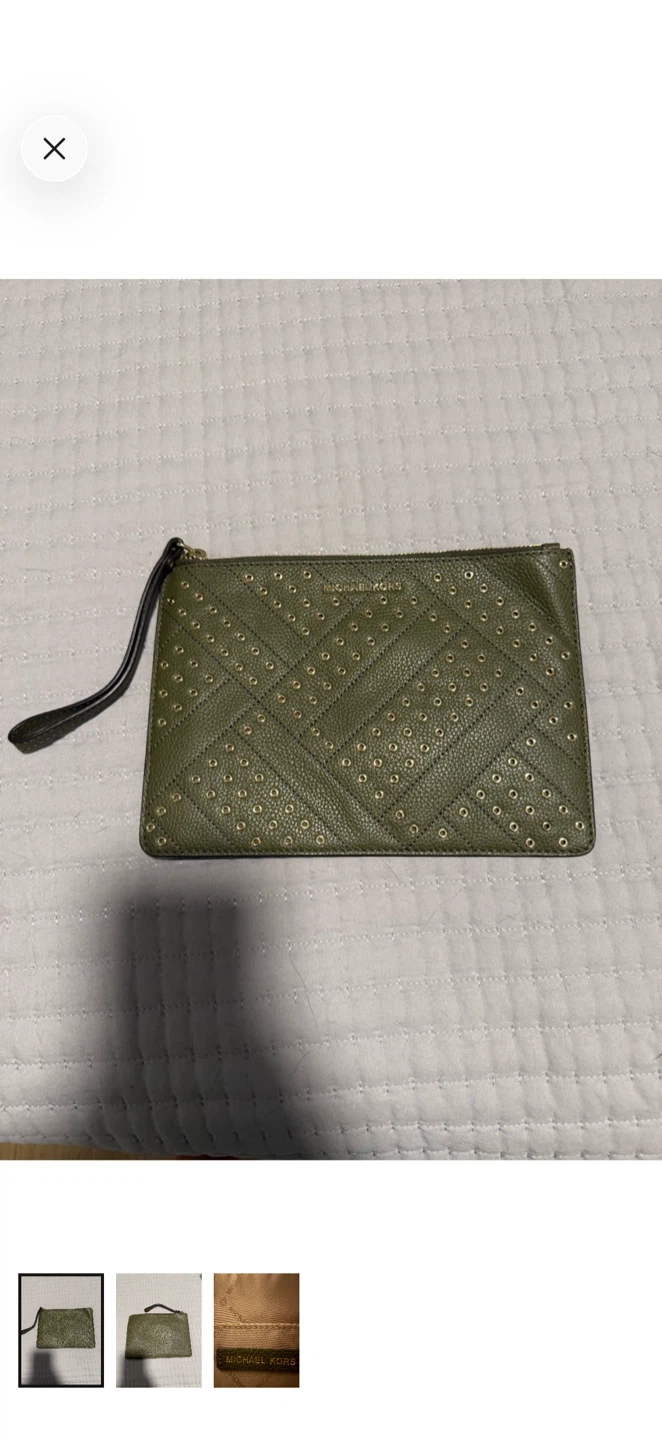 Michael Kors Studded Olive Wristlet