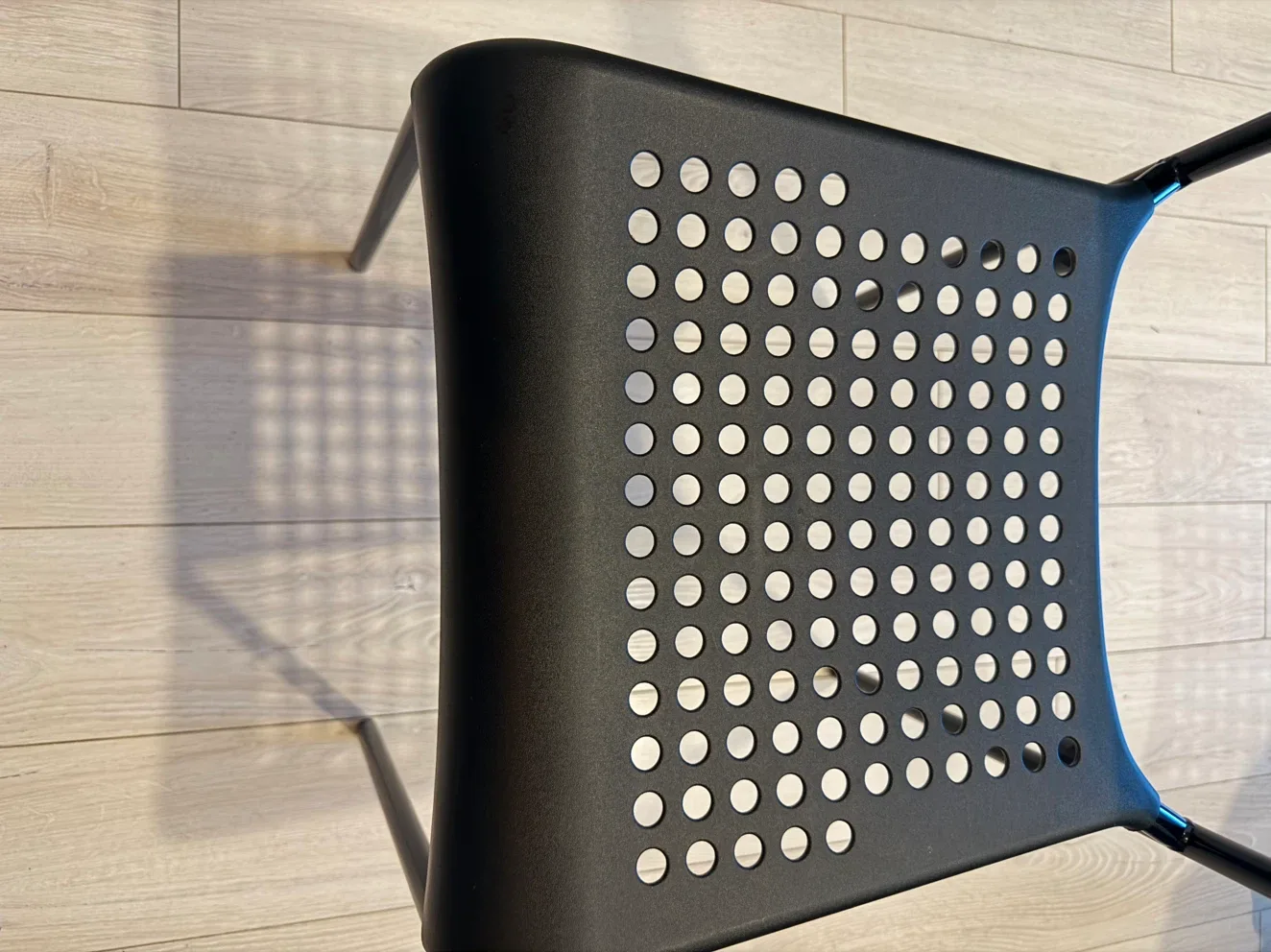 Pair of IKEA Black Perforated Dining Chairs - Set of 2 - photo 3