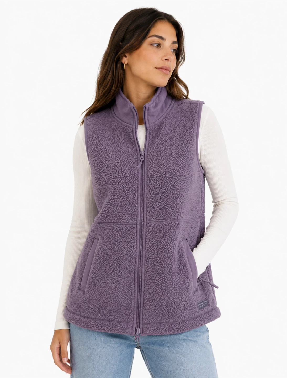 O’Neill Purple Fleece Zip-Up Vest Size Small NWT