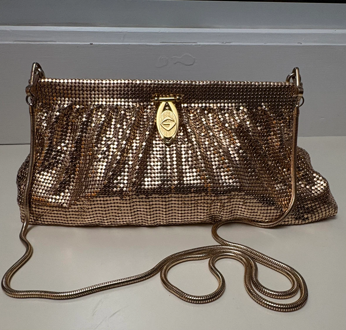 Vintage Glomesh Gold Metal Mesh Clutch