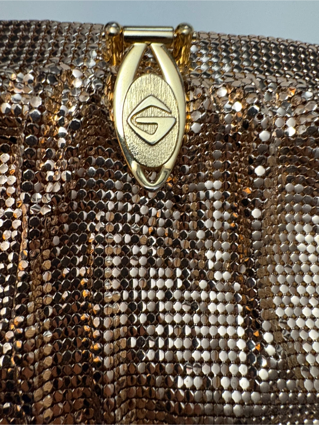 Vintage Glomesh Gold Metal Mesh Clutch - photo 3