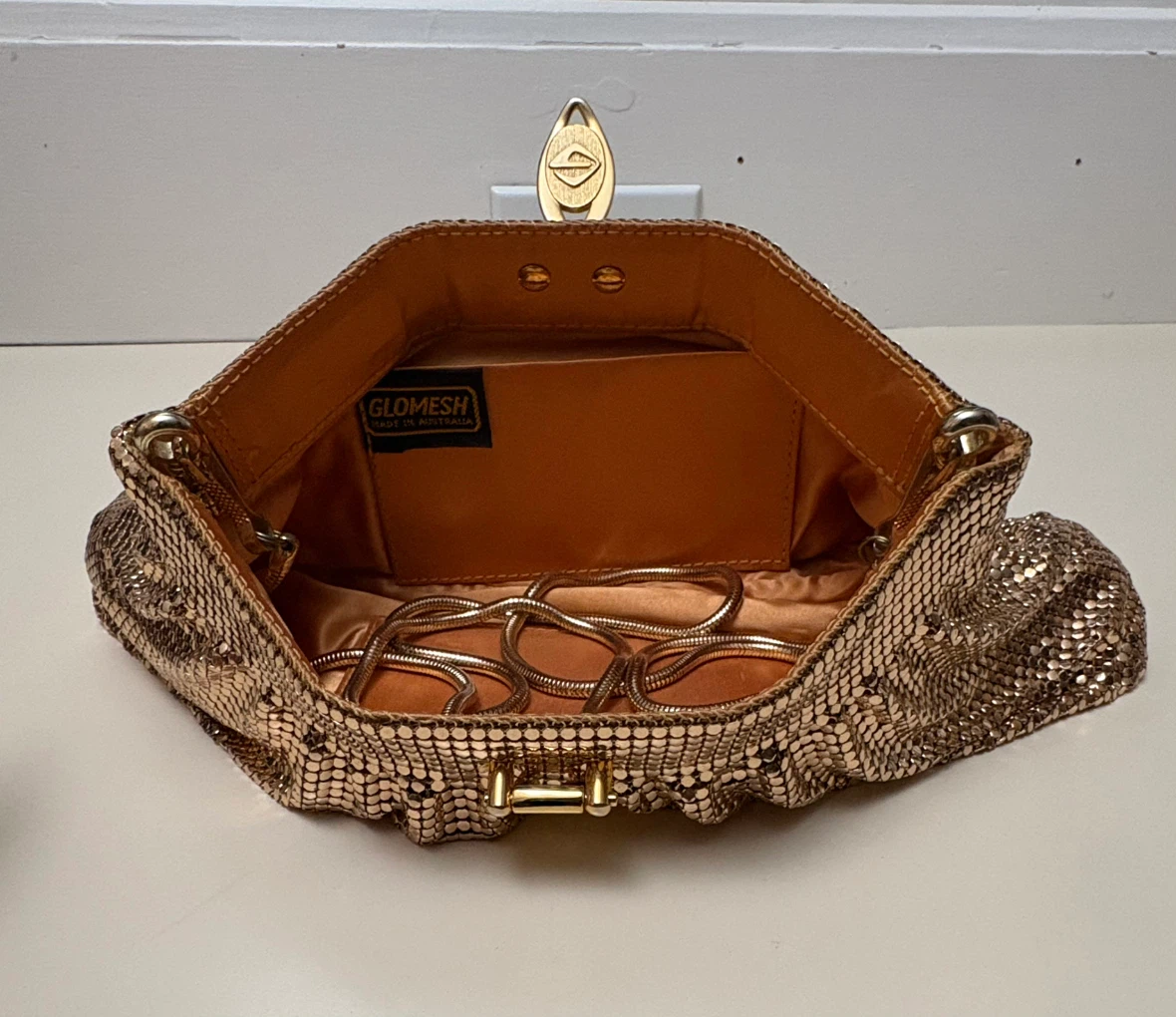 Vintage Glomesh Gold Metal Mesh Clutch - photo 4