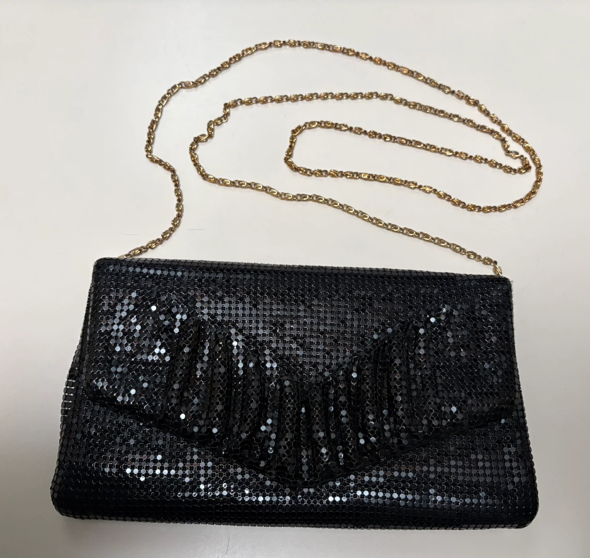 Black Mesh Evening Clutch Bag