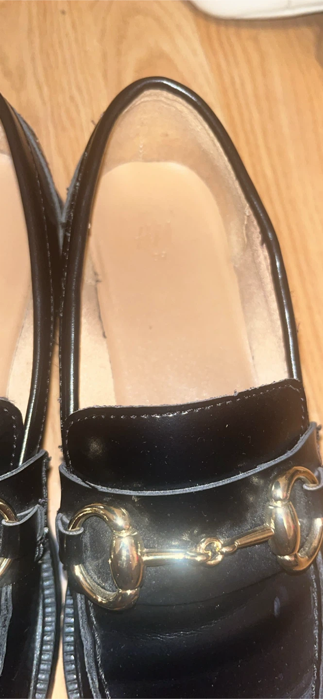 Get them now! H&M Black Loafers with Gold Hardware - photo 3