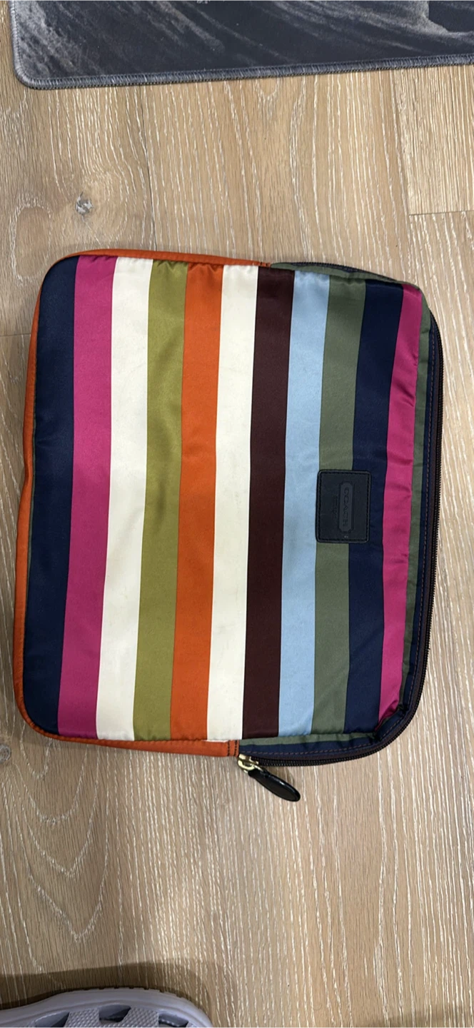 Coach Multi-Coloured Striped Laptop Sleeve