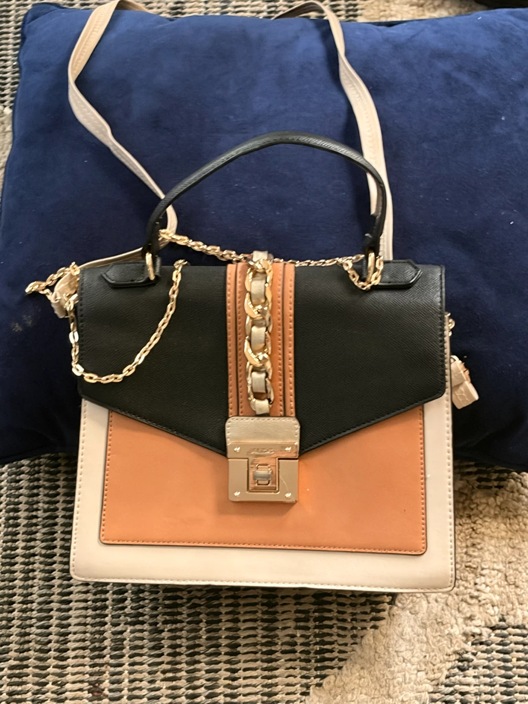 ALDO Satchel Handbag With A Handle Detachable Sling & Chain