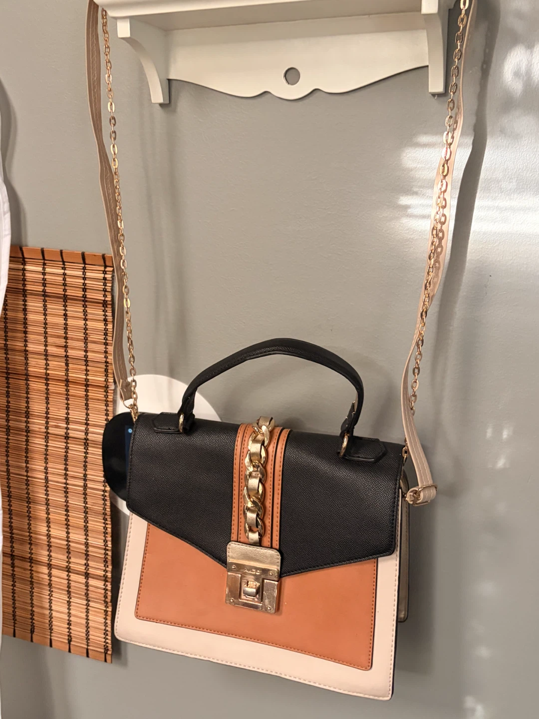 ALDO Satchel Handbag With A Handle Detachable Sling & Chain - photo 4