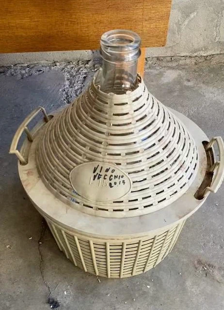 Vintage 15L Italian Glass Wine Demijohn (Damigiana)