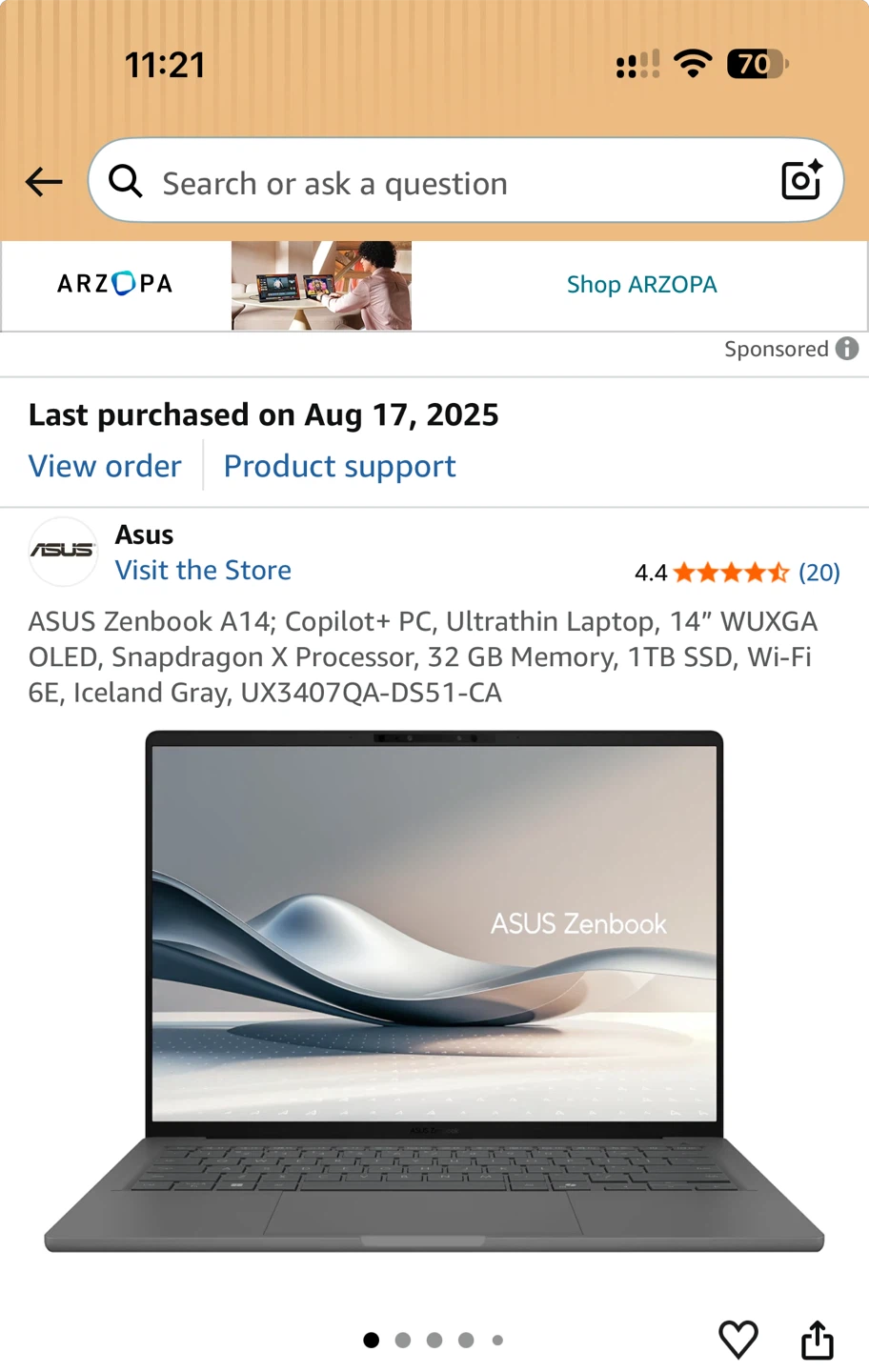 ASUS Zenbook A14 Laptop, Snapdragon X, 32GB RAM, 1TB SSD - photo 4