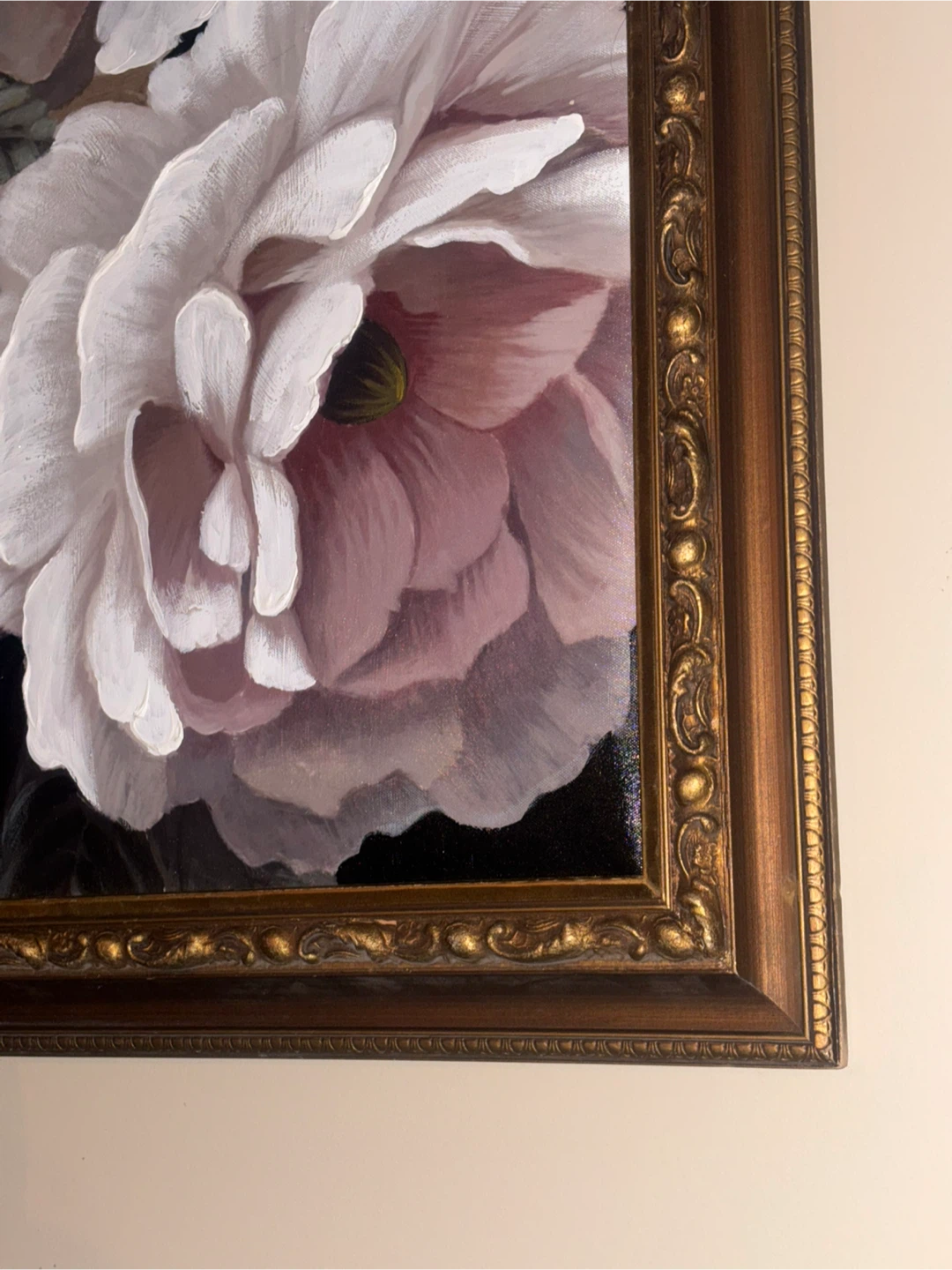 Large painting Floral Wall Art oil Ornate Gold Frame - photo 5