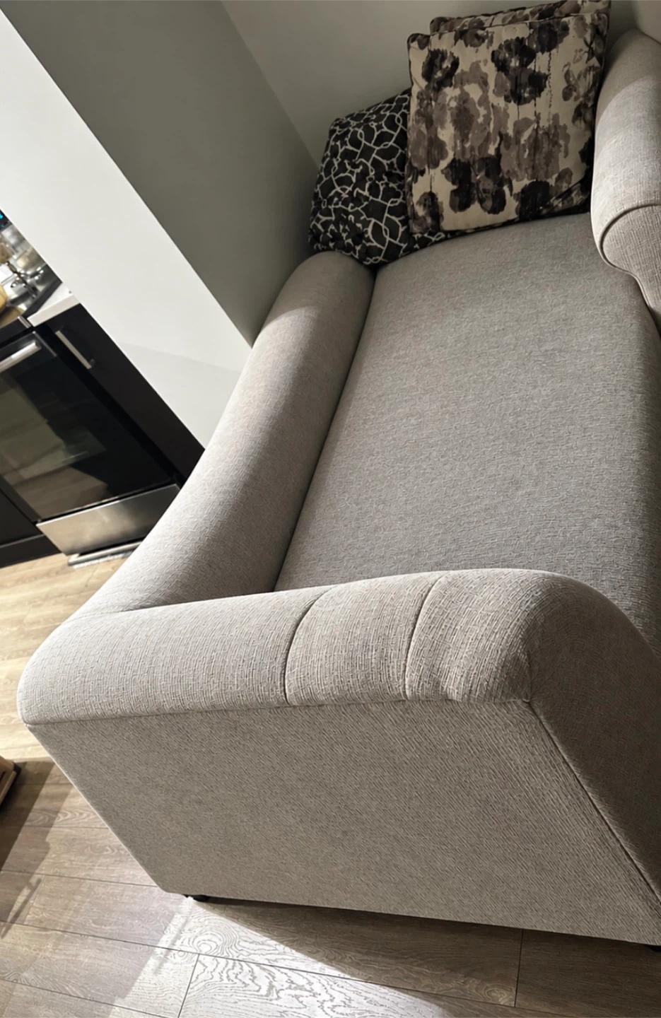 Grey Upholstered Chaise Lounge