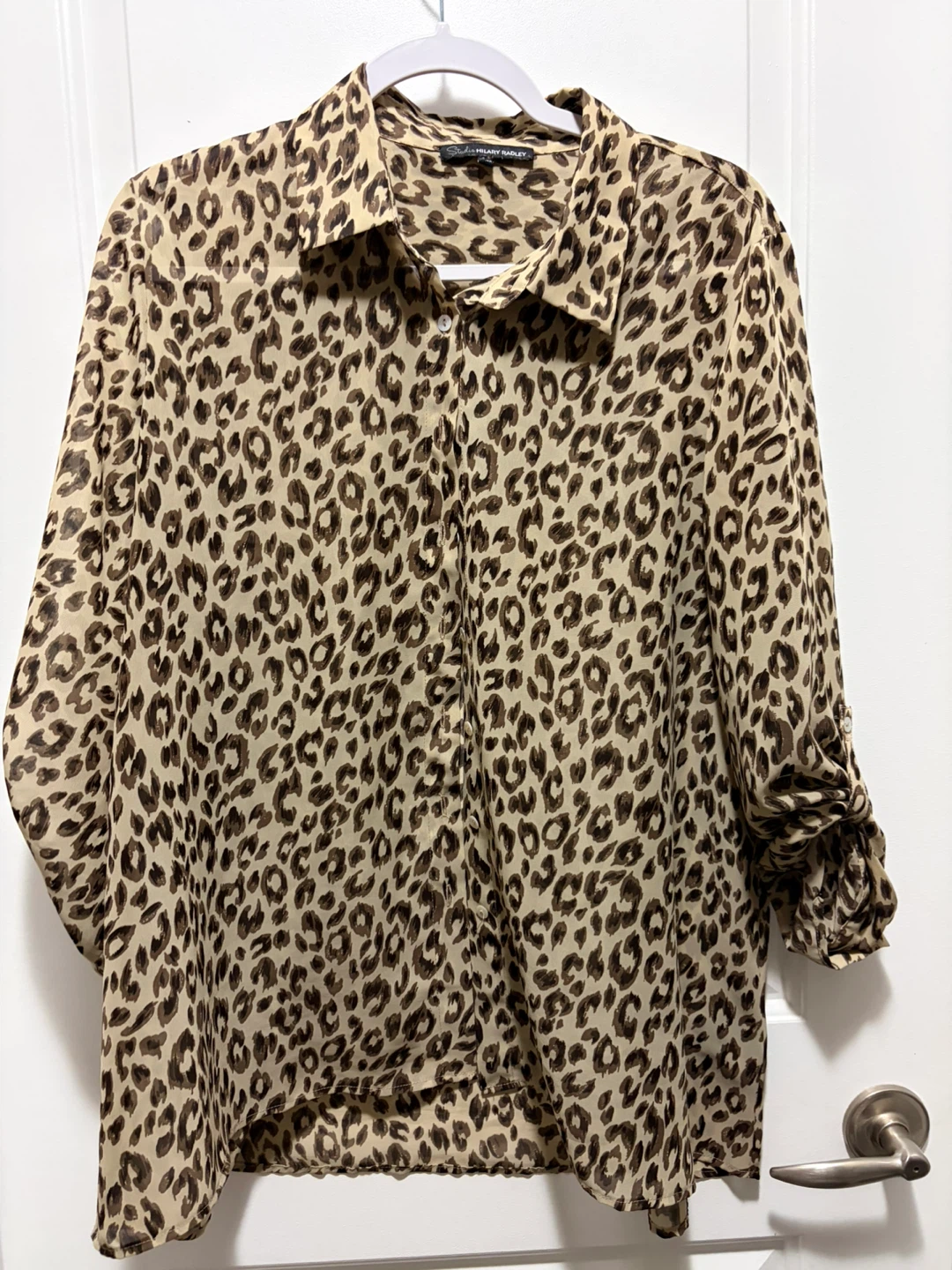 Studio Hilary Radley Leopard Print Shirt XL