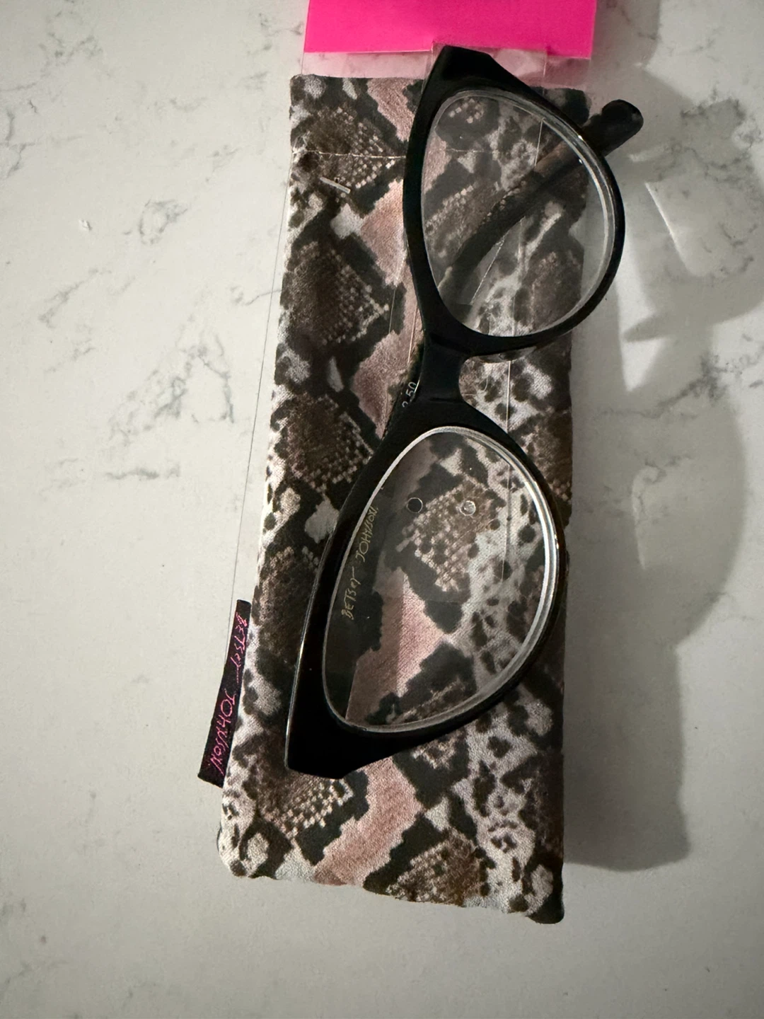 Betsey Johnson Eyeglasses with Snakeskin Pattern Case - photo 3