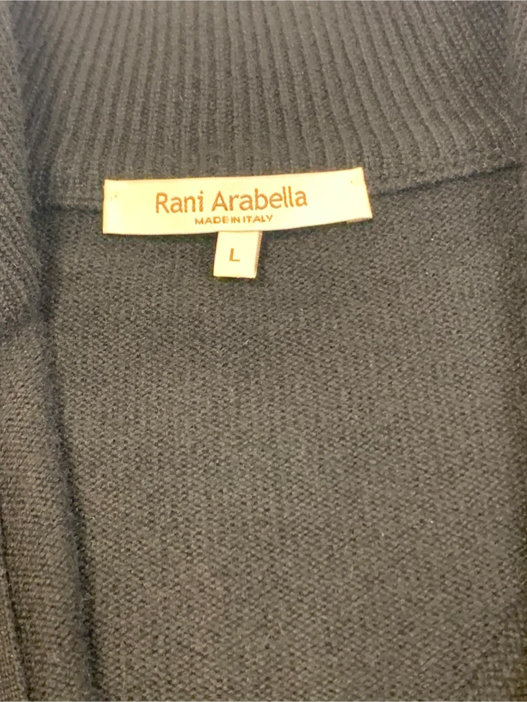 Rani Arabella Cashmere Black Zip-Up Sweater, Large - photo 3