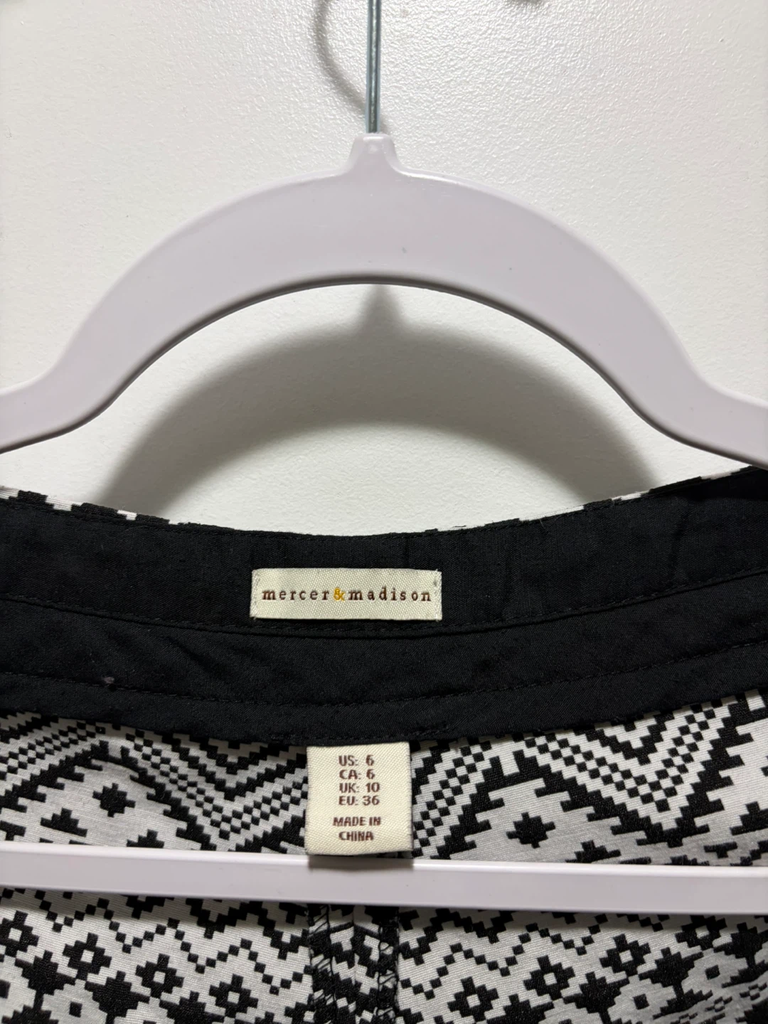 Mercer & Madison black and white pattern shorts - photo 2