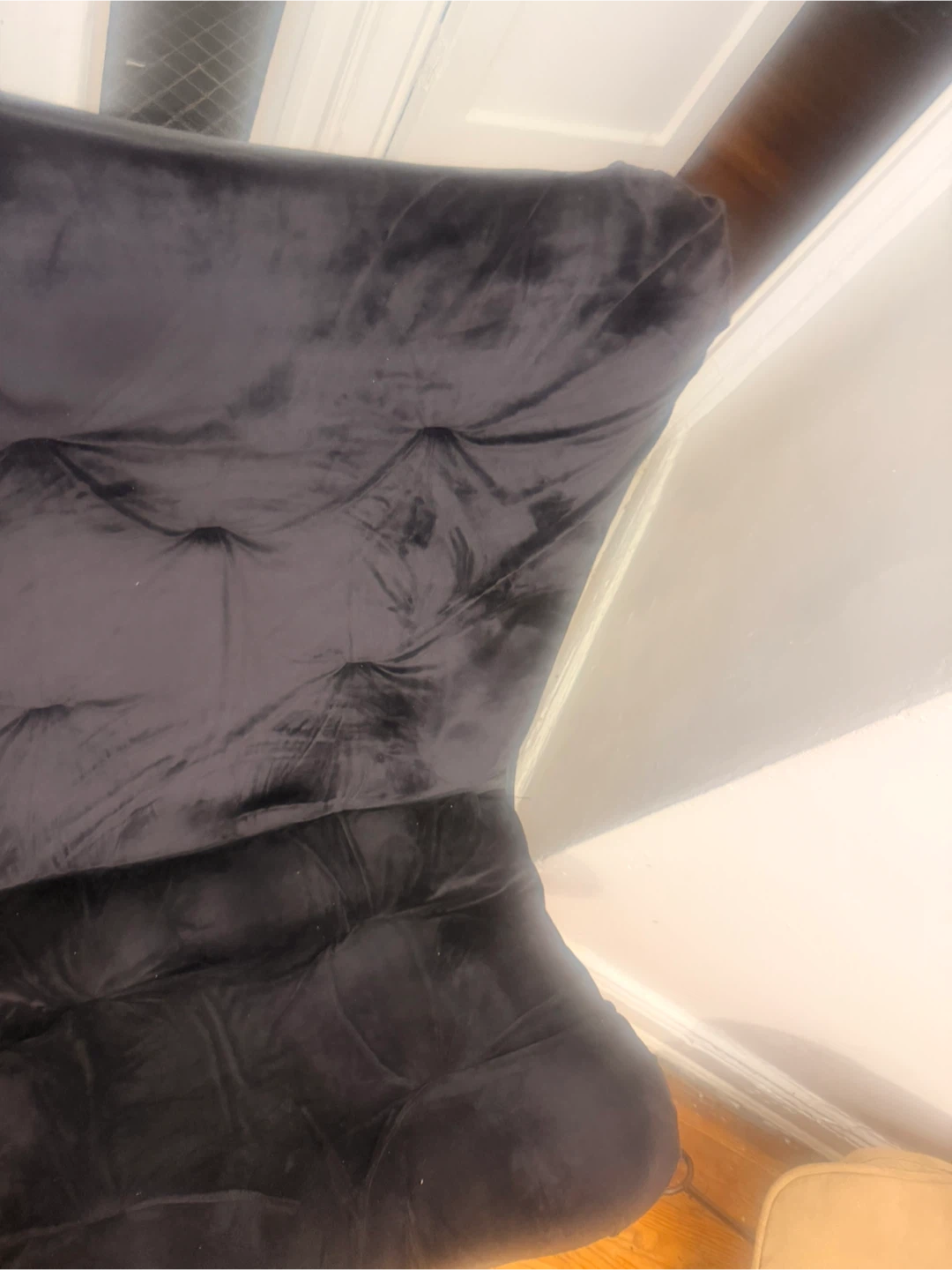 Black Velvet Folding Saucer Chair - photo 2