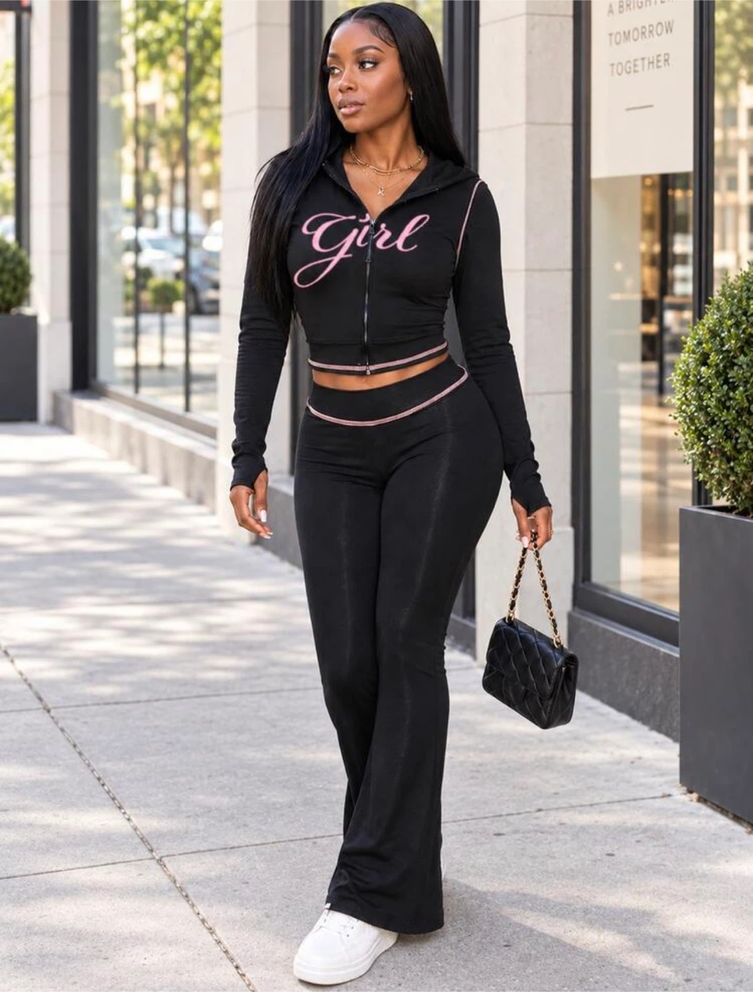 Black and pink Girl two-piece set - photo 2