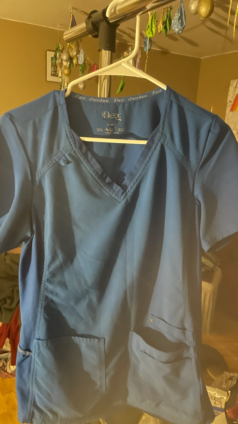 Cherokee iFlex Scrub Top - Blue - Large